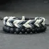 Bracelets de charme Bracelet pour hommes Tendy Set 2pcs / Paire Paire Fabinage à la main