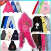 Designer Hoodies Young Thug 555555 Mens vrouwen Hoodie Hoge kwaliteit Schuimafdruk Web Grafische roze sweatshirts Pullovers US S-XL