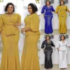 Vêtements ethniques Robes africaines pour femmes Deux pièces Set Top et Jupes Costumes Dashiki Ankara Tenues plus taille de mariage de dinde 2023 230419