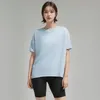 Dames yoga t-shirt zomer top dames ronde kraag korte mouw elastische ademende sport fitness solide kleur 813