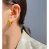 Avocado Green Studs Enamel Small Earrings