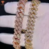 Lifeng Jewelry Miami Moissanite Link Ice 2 3 Rows Men Women Sterling Sier Cuban Chain Bracelet