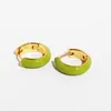 Avocado Green Studs Enamel Small Earrings