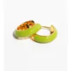 Avocado Green Studs Enamel Small Earrings