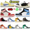 Jump Man Basketballschuhe kostenloser Versand Dhgate Sneakers 1 Kanarische Mokka Schattenraum weg Latte Herren Designer Trainer DAB1 2024 High Low