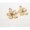 Flower Stud Earrings S925 Silver Pins Jewelries