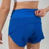 Frauen Shorts Back Reißverschluss Taschen Sportshorts mit Liner leiten Kurzübungen Fitnessstudio Trainingstraining Shorts Sportswear Jogger Shorts 6 Farben