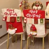 Chair Covers Three-Dimensional Santa Claus Christmas Seat Cover Table Red Hat Back Xmas Decorations For Home Year