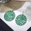 Boucles d'oreilles pendantes ajourées, mode bohème, Simple, métal vert, Style ethnique rétro, vente en gros
