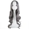 Perruques cosplay perruque feishow synthétique longue ligne midle partie médiane gris gris gris coiffeur costume carnaval halloween fête salon coiffeur