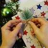 装飾的な花24pcs人工松葉枝の枝DIYガーランドリースのための緑のピッククリスマス装飾と装飾