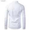 Men's Plus Tees Polos Mens White Oxford Cotton Dress Shirts Casual Button Down Slim Fit Shirt Men Long Sleeve Formal Business Top Blouse Chemise Homme yq240401