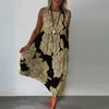 Robe d'été à imprimé Floral, col rond, sans manches, robes de soirée pour femmes, élégante, ligne A, mi-longue, style Boho, 240326