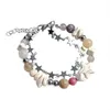 Charm Bracelets Natural Stone Beaded Bracelet Simple And Delicate Hollow Pendant Wristband Dual-Layer Handchain For Birthday Party