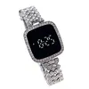 Wristwatches Women's Crystal Bracelet Watch Easy To Read Square Dial Touch Screen Wristwatch For Girlfriend Birthday Gift