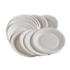 Wegwerpbedrijf 50 stks/lotpapierborden 7 inch ronde dessert cakebord servies herbruikbaar plastic