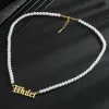Halsketten personalisierte Perlenkette kundenspezifischer Name Edelstahl Angabe für Baby Frauen Freundin Geschenk Schmuck Schmuck