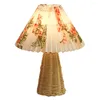 Table Lamps Nordic Vintage Night Light USB Pleated Decorative Lights Wooden Base LED Aesthetic For Bedroom Living Room