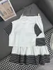 Work Dresses 2024 Spring Chest Insect Letter Embroidery Black And White Stripe Short Sleeved T-shirt With Elastic Waist Skirt Set