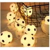 LED String Futbol Topları Dize Işıklar 10 Futbol Çelenk Yatak Odası Ev Düğün Partisi Noel Dekoratif YQ240401