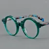 Sonnenbrillenrahmen, runde, mehrfarbige Acetat-Brillen, personalisierte Designer-Lesebrille in frischen Farben für Männer und Frauen