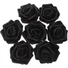 Decorative Flowers 100 Pcs Artificial Rose Faux Bride Bouquets For Wedding Decorate Black Head Fake Roses Heads Decorations