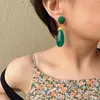 Orecchini pendenti Fascino delicato Melanzane in resina verde per le donne Orecchino di moda coreana Squisiti gioielli vintage Accessori romantici