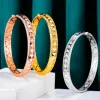 Brangles Godki Big Fashion Luxury Bold Bangle Bangle For Women Wedding Party Multi cubic Zirconia Crystal CZ Dubai Gold Color Bracelet 2020