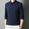 T-shirt à manches longues pour homme, haut à revers, Slim, pour homme d'affaires, Polo de printemps, M4XL, 240321