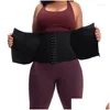 Cintura Apoio Látex Trainer Corset Zipper Cincher Emagrecimento Barriga Cinto Tummy Trimmer Shaper Mulheres Controle Bainha Cinto Cinta Preto Dro Ot5Zi