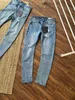 2024 Autumn New Fashion Brand Fushen Mens Molnfärgade Little Seagull broderade krökta kniv jeans dimma