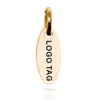 MyLongingCharm 50st Custom Taggar Laser Engrave Mini Oval Taggar 12x5mm Metal Charm rostfritt stål Neckla 240315