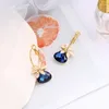 Boucles d'oreilles pendantes en résine cristal Unique pour femmes, accessoires de bijoux à la mode en laiton, couleur or, fleur, océan, cœur, goutte