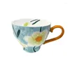 Kubki ręcznie malowane kolorystyka kolorystyka Kolor śniadaniowa Puchar śniadaniowy Milk Ceramic Mub kawa z funkcją mikrofalowania