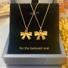 VITICEN Real Gold 24K Bowknot Necklace Cute Original Women Classic Sweet Fashion 999 Jewellery Girl Festival Gift 240311