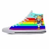 Schoenen Brite Anime Cartoon Manga Comic Rainbow Fashion Casual Doekschoenen Hoge top Lichtgewicht Ademend 3D -print Men Women Sneakers