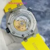 Moissanite AP Wrist Watch Royal Oak Series 15710ST Rare Lemon Yellow and Blue Paired with Deep Dive 300 meter Precision Steel Automatic Mechanical Watch
