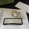 Designer Necklace Jewelry Sparkle Rhinestone Earrings Girl Crystal Ear Studs Double Letter Diamond Pendant Stud Set