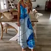 Casual Dresses Boho Dress Summer Butterfly Print för kvinnor 2024 ärmlösa spaghettirandor Robe Vacation Beach sundress Vestido