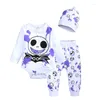 Clothing Sets Baby Boy Clothes Autumn Halloween Suit Long-sleeved Bodysuits Pants Beanie Three-pieces Tuxedo Girl Costumes Infant Outfits