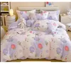 Conjuntos de roupas de cama Kids Definir Desenho de Cotton Castoon Tampa de edredão impressa 2pcs travesseiros de cama macia cama de cama de quarto de quarto têxtil B87b