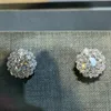 Luxo mossanite jóias clássico 925 prata esterlina 0.5ct branco azul verde vvs moissanite diamante brincos para homens