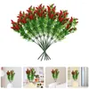 Fleurs décoratives 6 pièces brochettes de piment poivre artificiel faux bouquet de refroidissement tiges en plastique bricolage décor