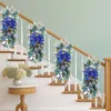 Decorative Flowers Small Wreaths The Cordless Prelit Stairway Trim Christmas For Front Door Holiday Wall Window Wreath Suction Cups