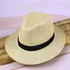 Mannen Stro Panama Hoed Handgemaakte Cowboy Cap Zomer Strand Reizen Zonnehoed 240326