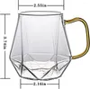 Vinglasglas av glas kaffekoppar set med handtag kristallklara muggar för espresso-sprit 2-pack mikrovågsugn