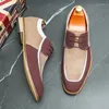 Casual Shoes Italian Brand Men's Suede Contrasting Color Design Trend Business Party Dress Free Delivery