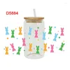 Adesivos de janela UV DTF Transferência Adesivo Dia de Páscoa para o 16oz Libbey Óculos Wraps Cup Pode DIY À Prova D 'Água Fácil de Usar Decalques Personalizados D5552