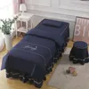 4 pçs conjuntos de cama salão beleza massagem spa bedskirt fronha capa edredão capas cama 240329