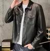 Sports coat men's Outerwear autumn and winter men Leather jacket windbreaker loose and versatile casual clothes